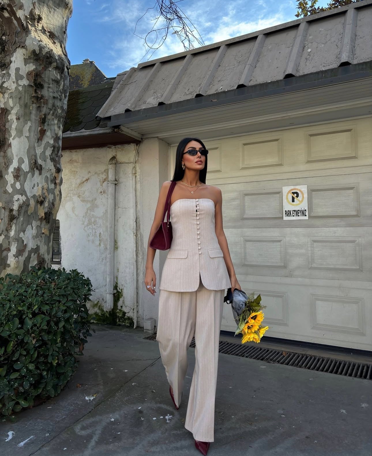 Ensemble bustier beige