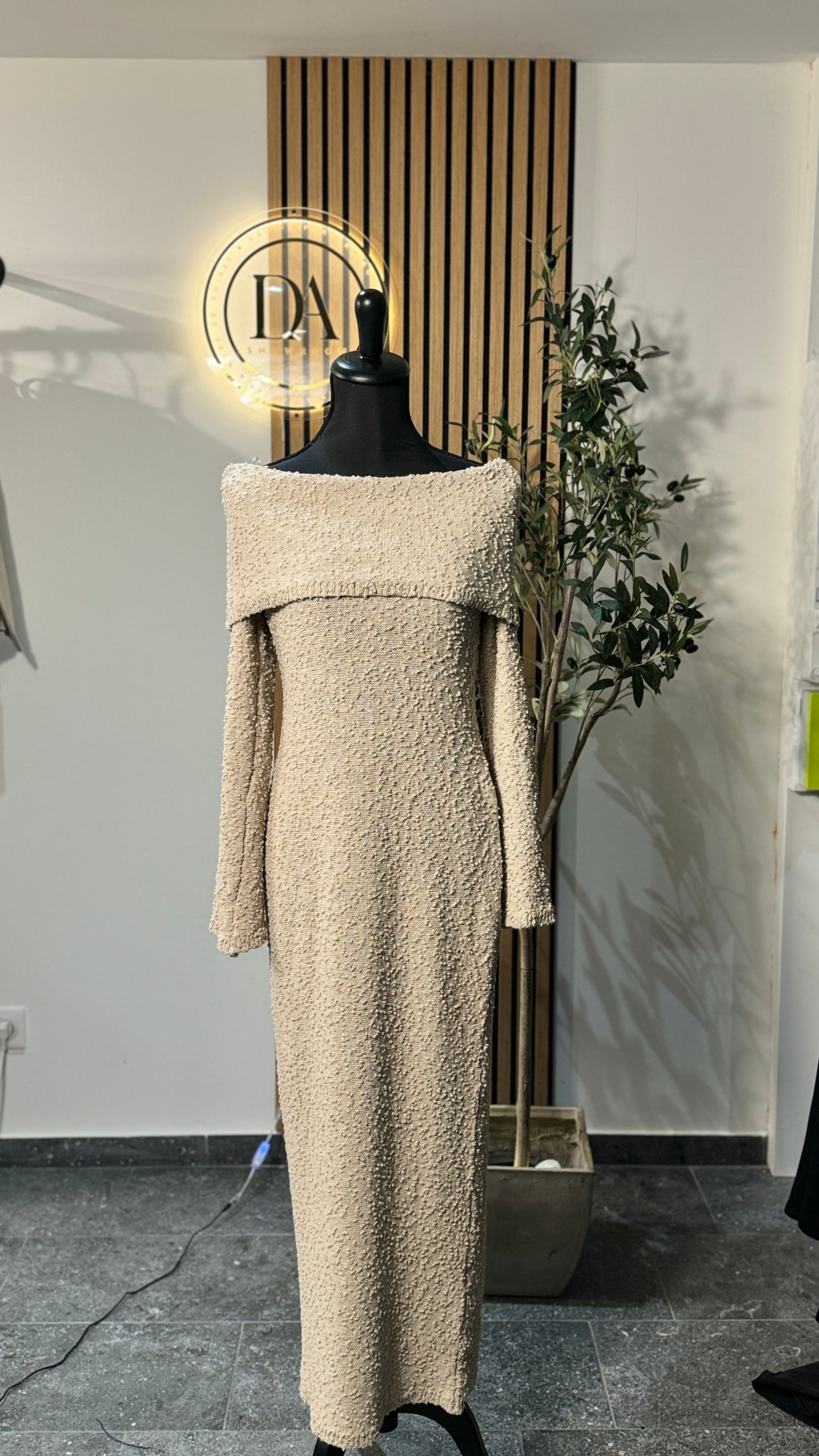 Robe longue beige