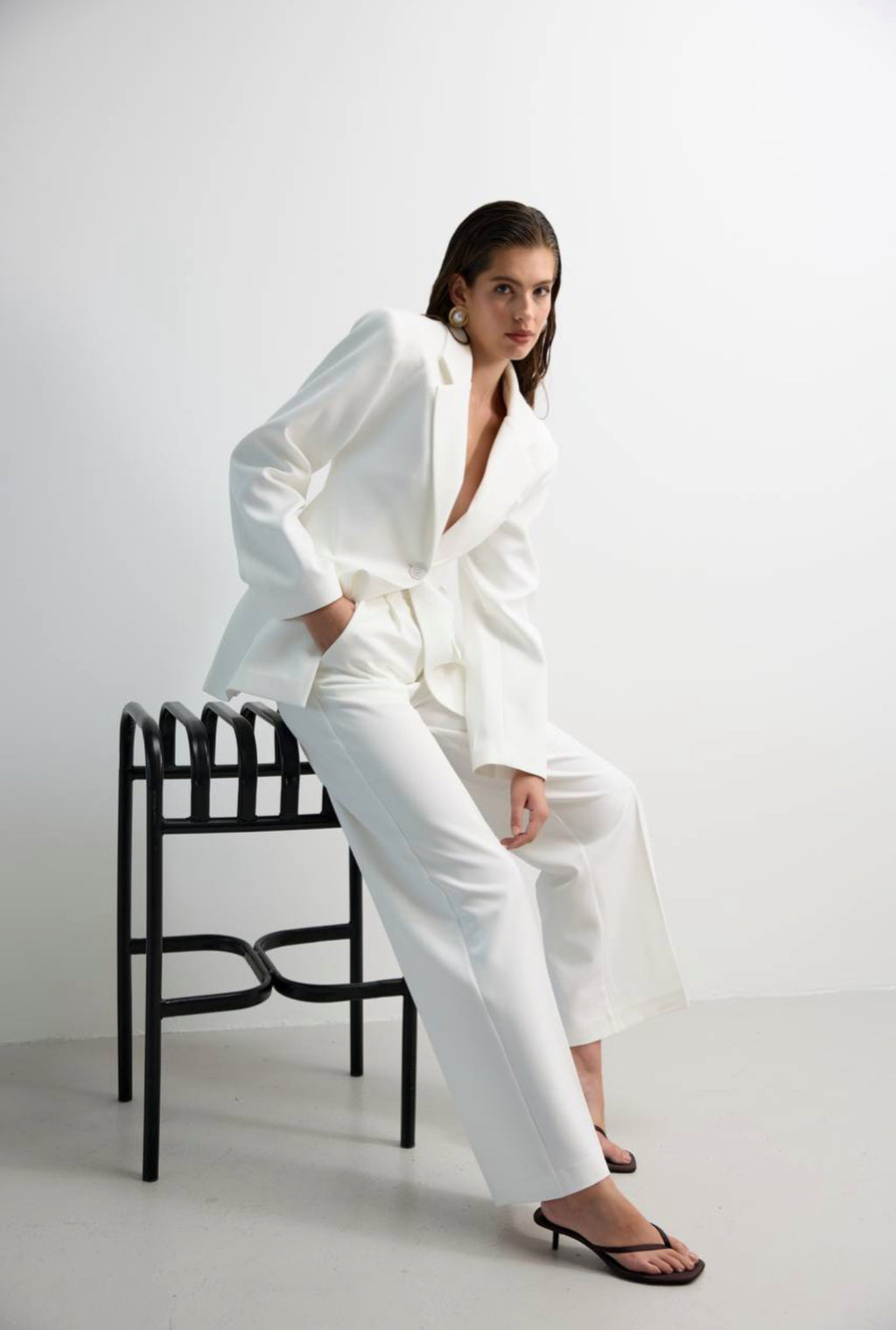 Ensemble blazer cintré & pantalon large
