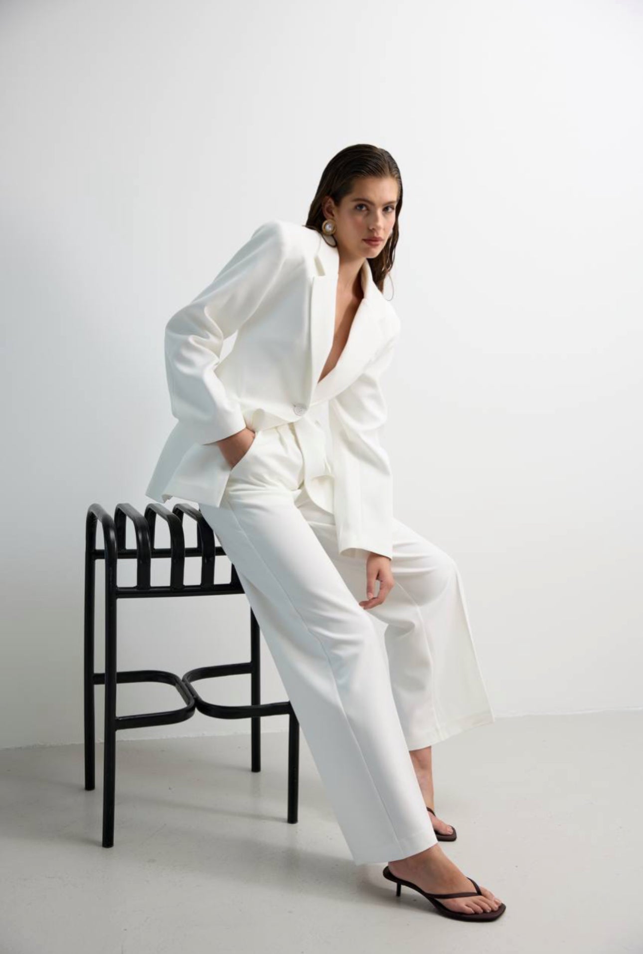 Ensemble blazer cintré & pantalon large