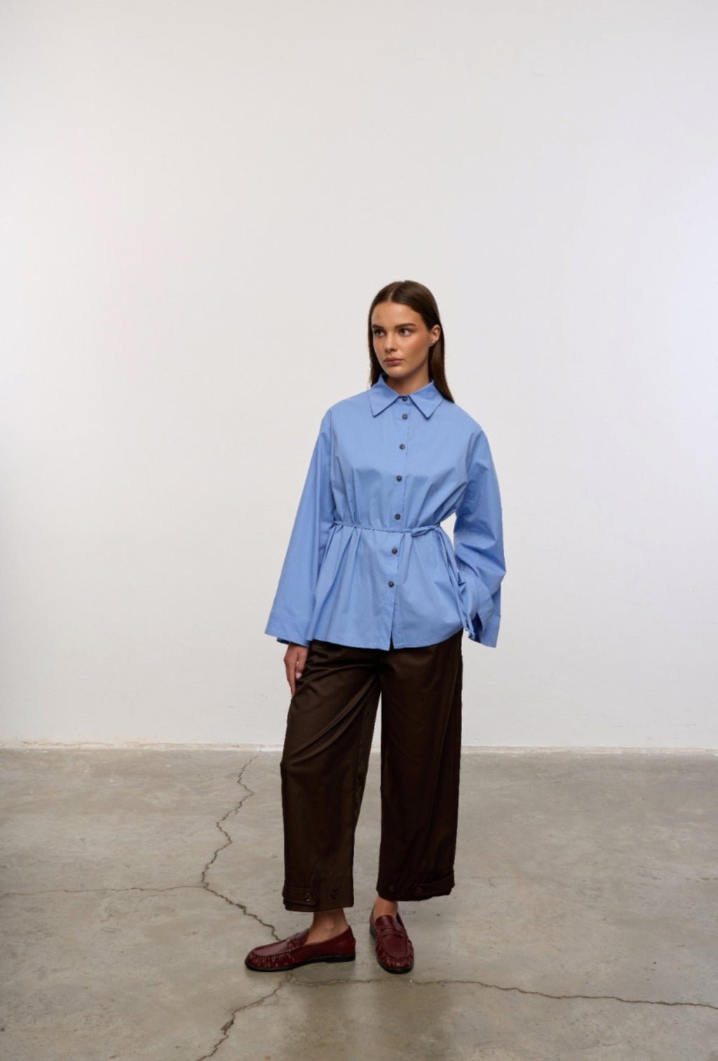 Chemise ceinturée en coton