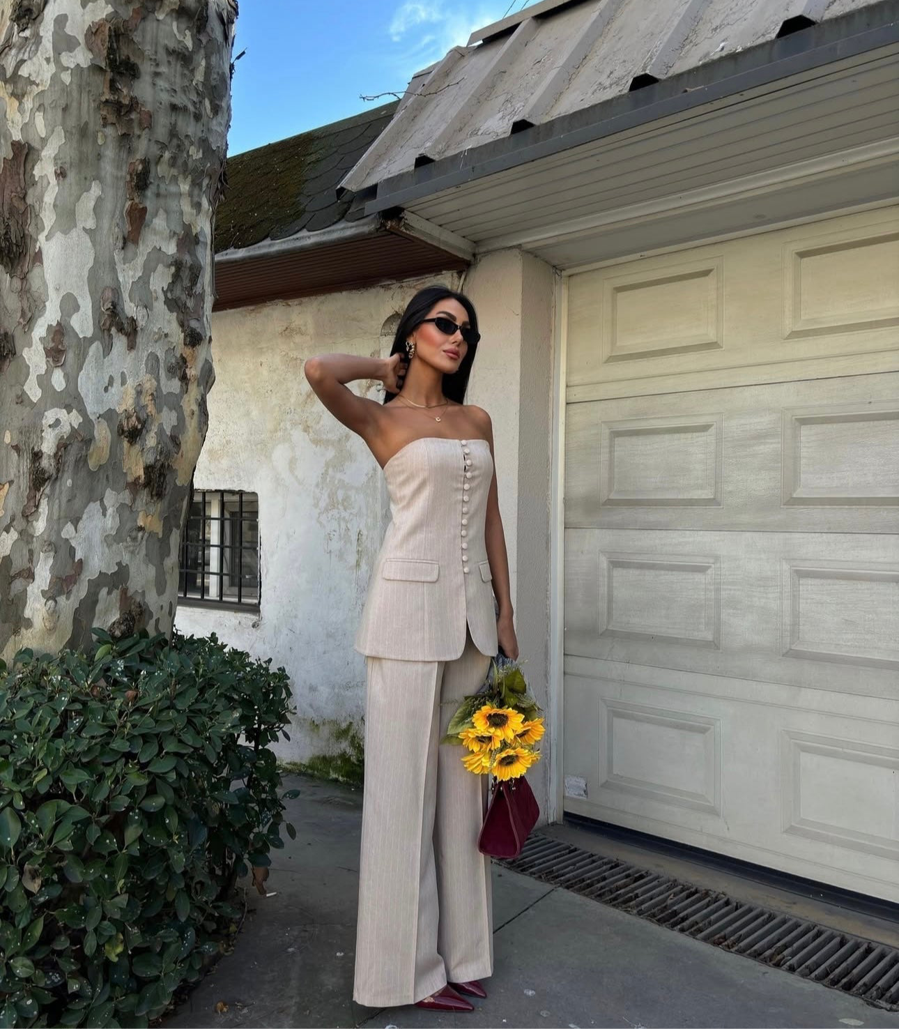 Ensemble bustier beige