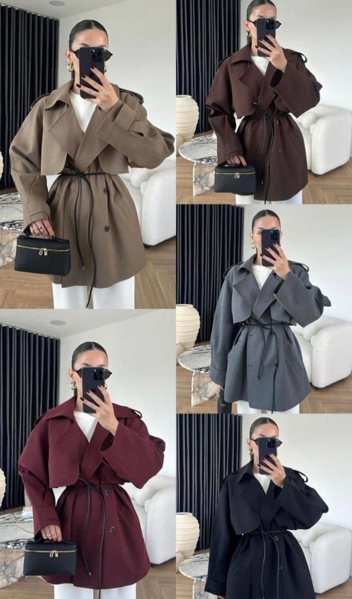 Trench court avec ceinture