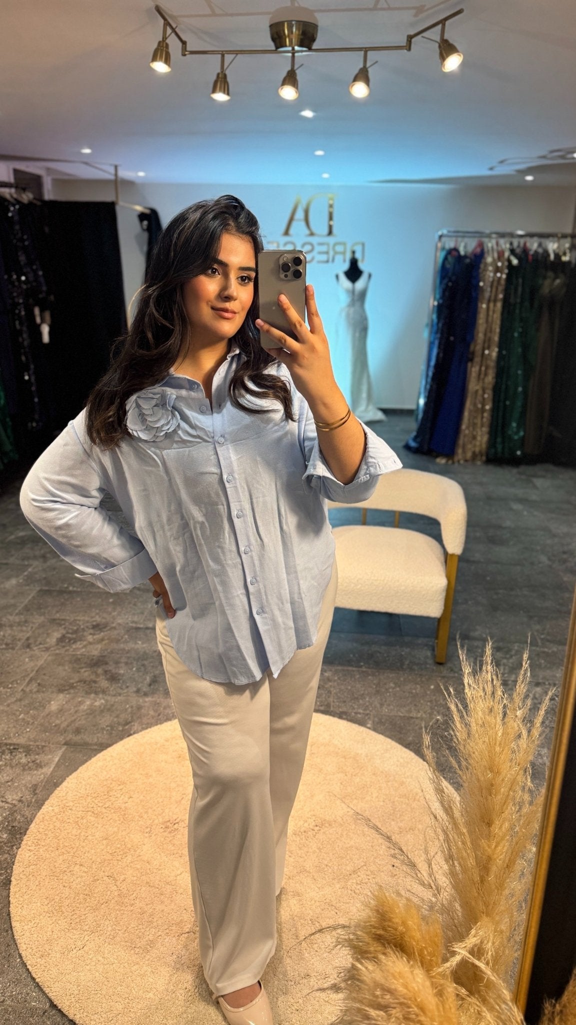 Chemise bleu – robe élégante | DA DRESSES