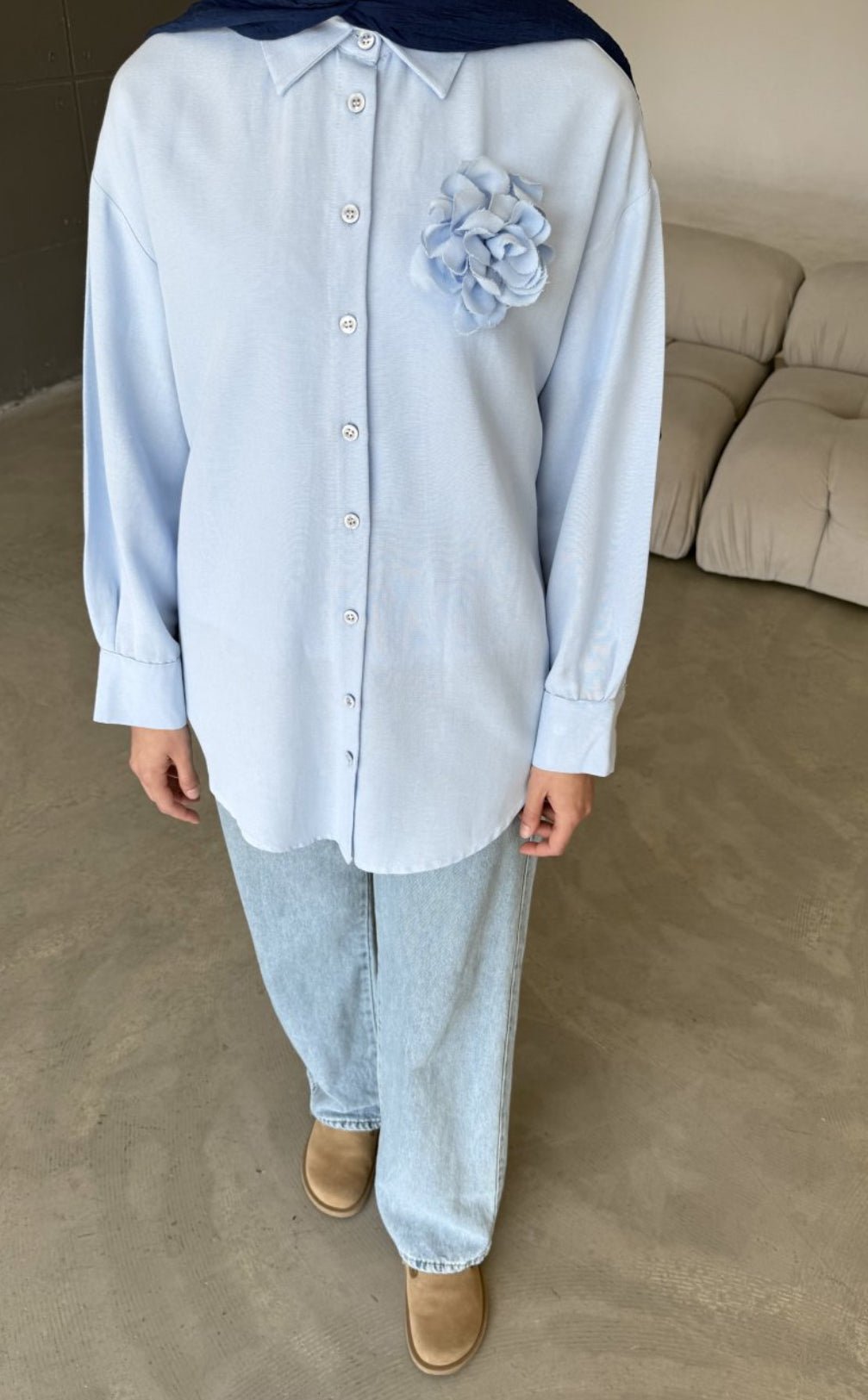 Chemise bleu – robe élégante | DA DRESSES