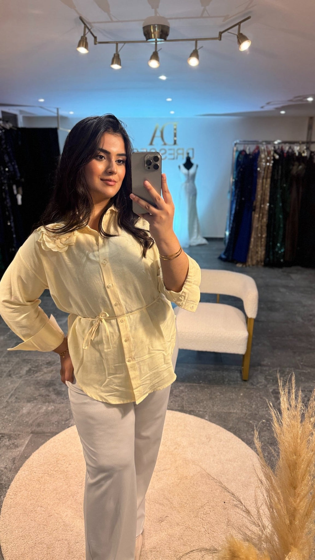 Chemise jaune – robe élégante | DA DRESSES