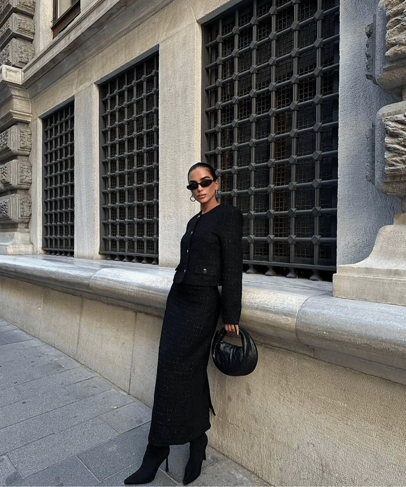 Ensemble tailleur jupe noir – robe élégante | DA DRESSES