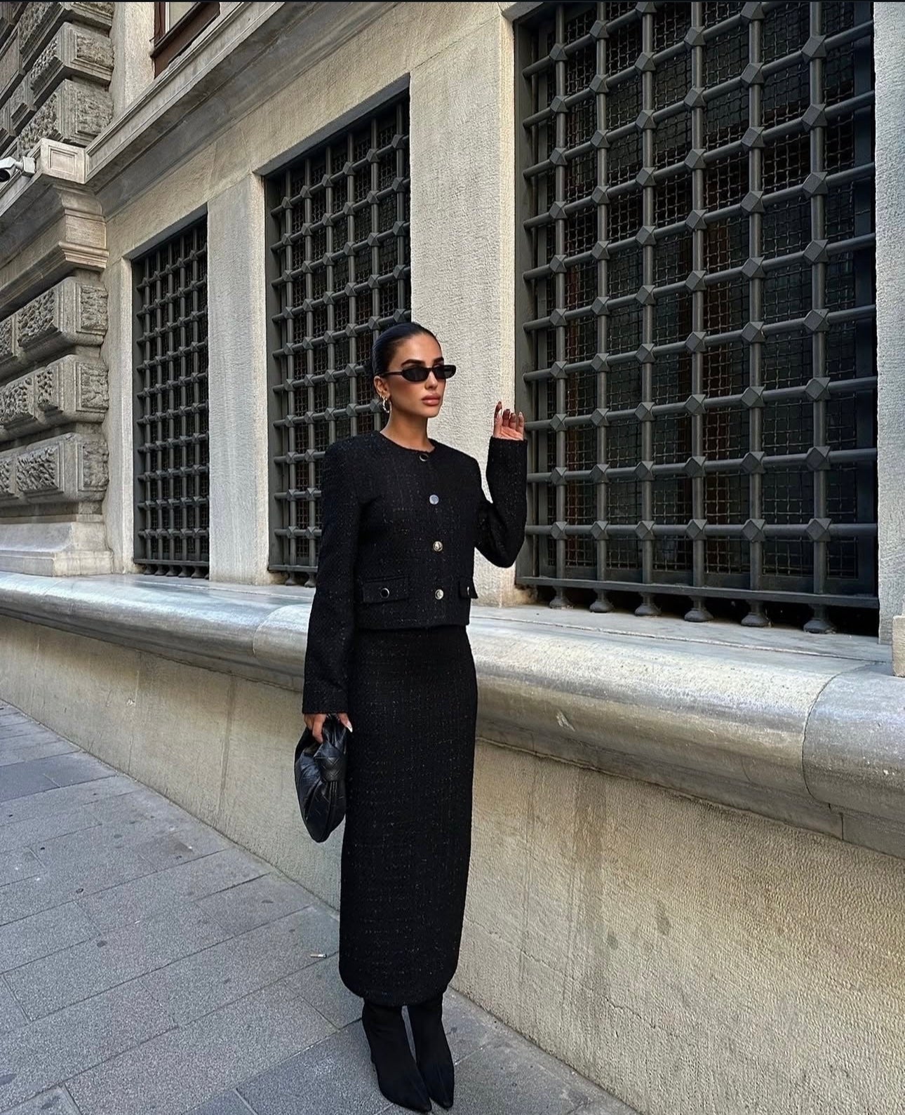 Ensemble tailleur jupe noir – robe élégante | DA DRESSES